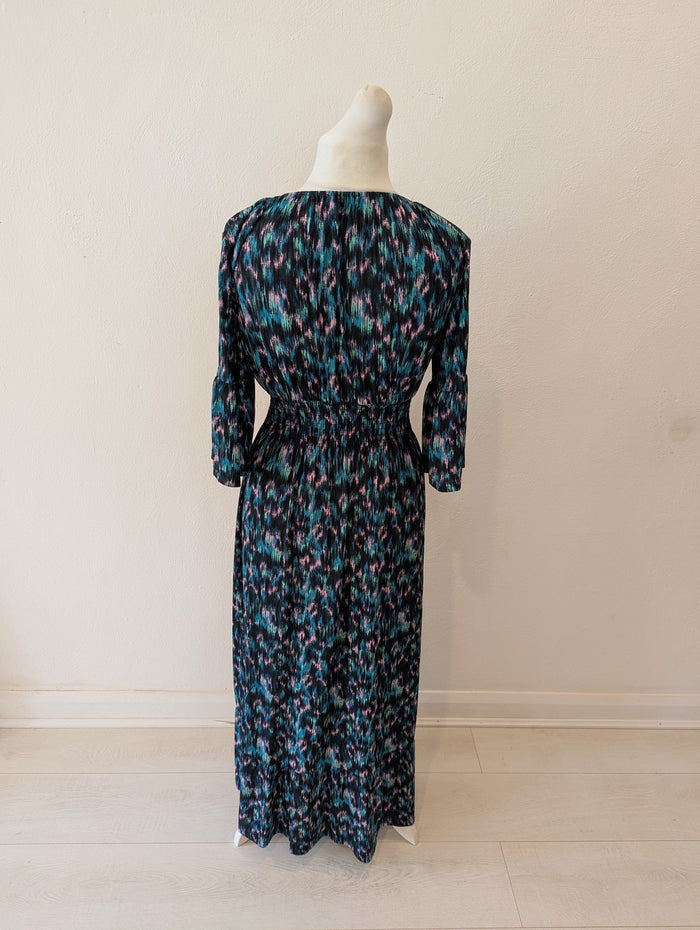 QED London Green/ Pink Print Dress M RRP £39.99
