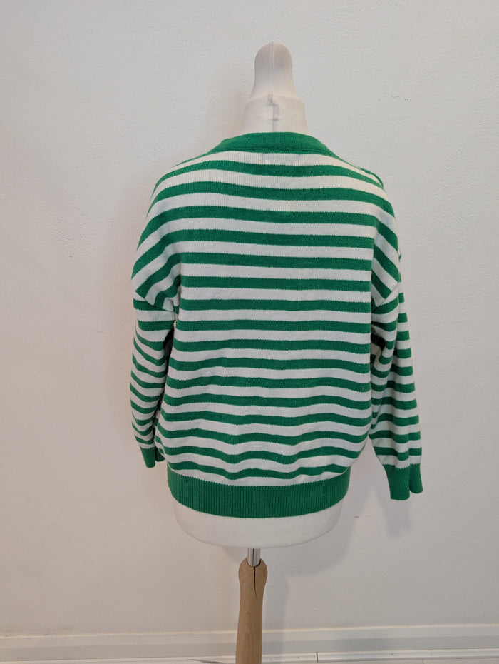 Qed London Green Stripe Jumper S/M