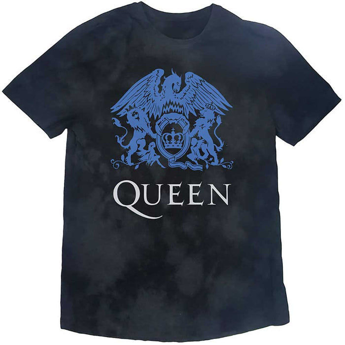 Queen T-Shirt - Blue Royal Crest (Dip-Dye) Amplified