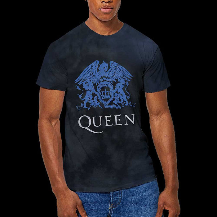 Queen T-Shirt - Blue Royal Crest (Dip-Dye) Amplified