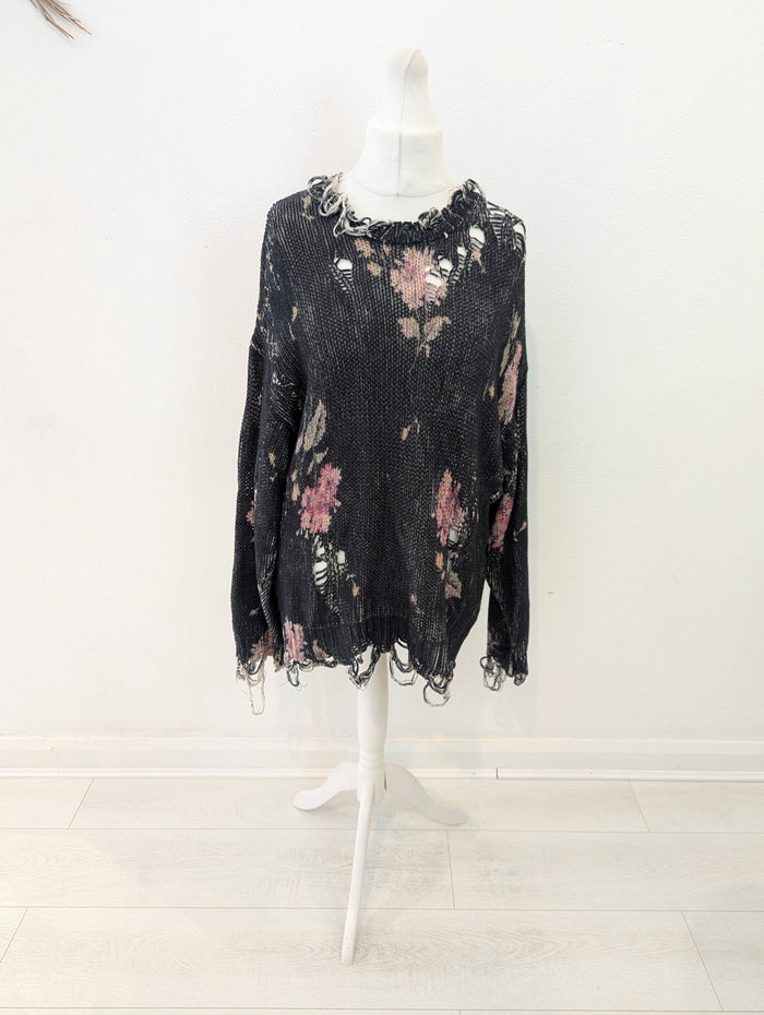 R13 Oversized Distressed Jumper