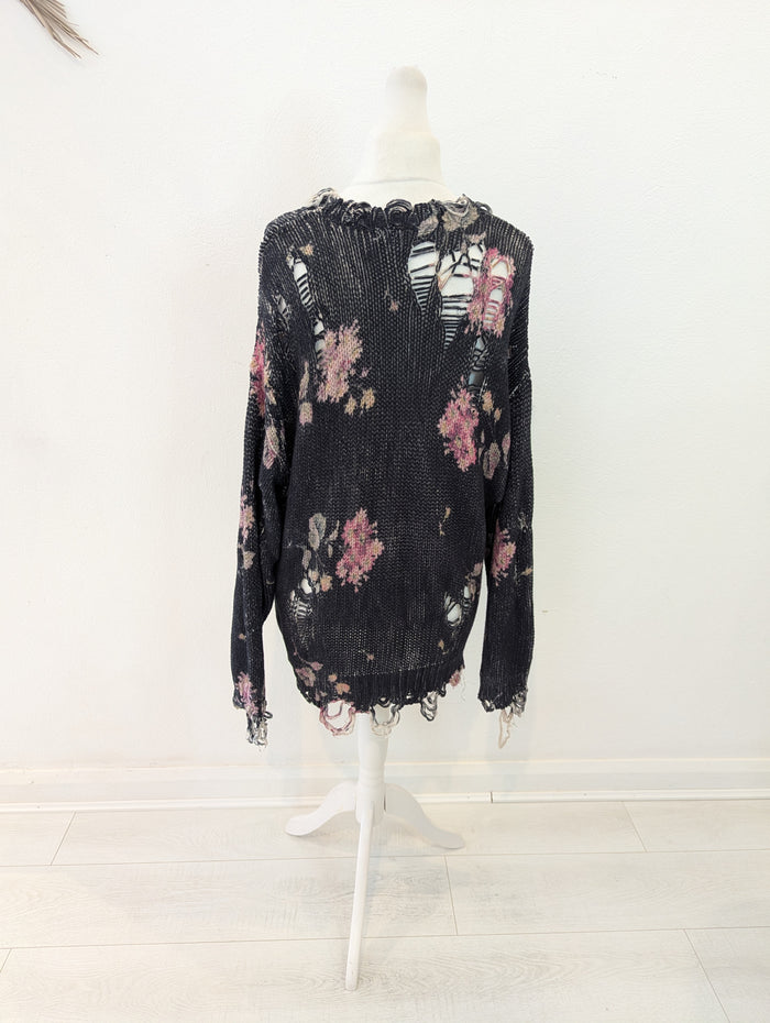 R13 Oversized Distressed Jumper