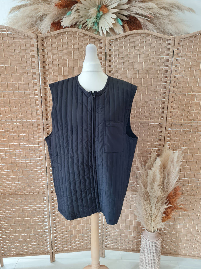 Rains Black Quilted Gilet L/XL