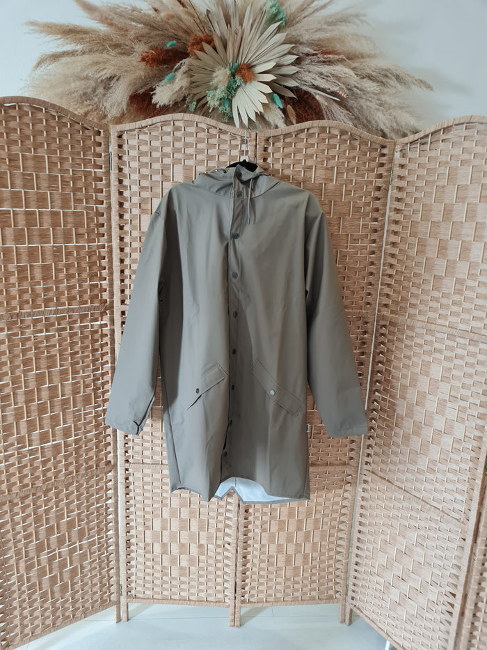 Rains Brown Long Jacket M