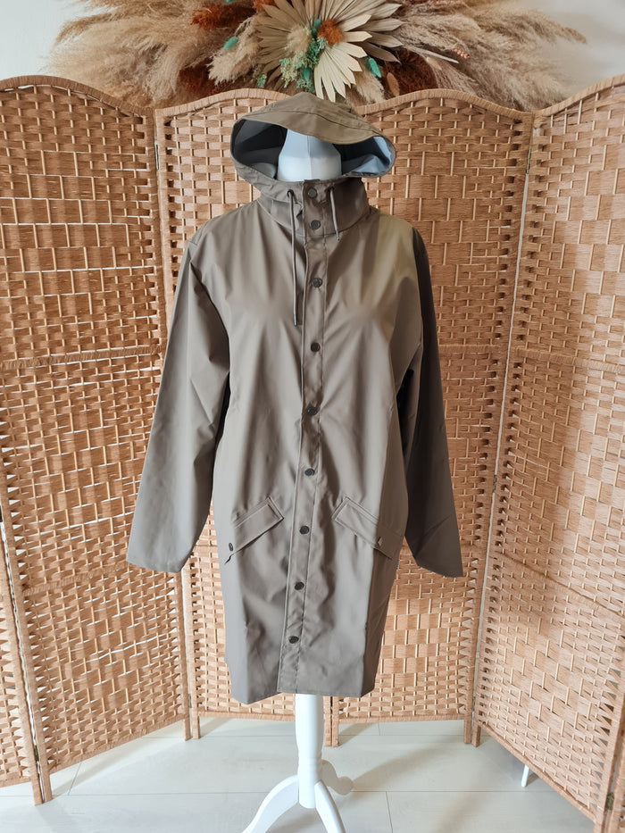 Rains Brown Long Jacket M