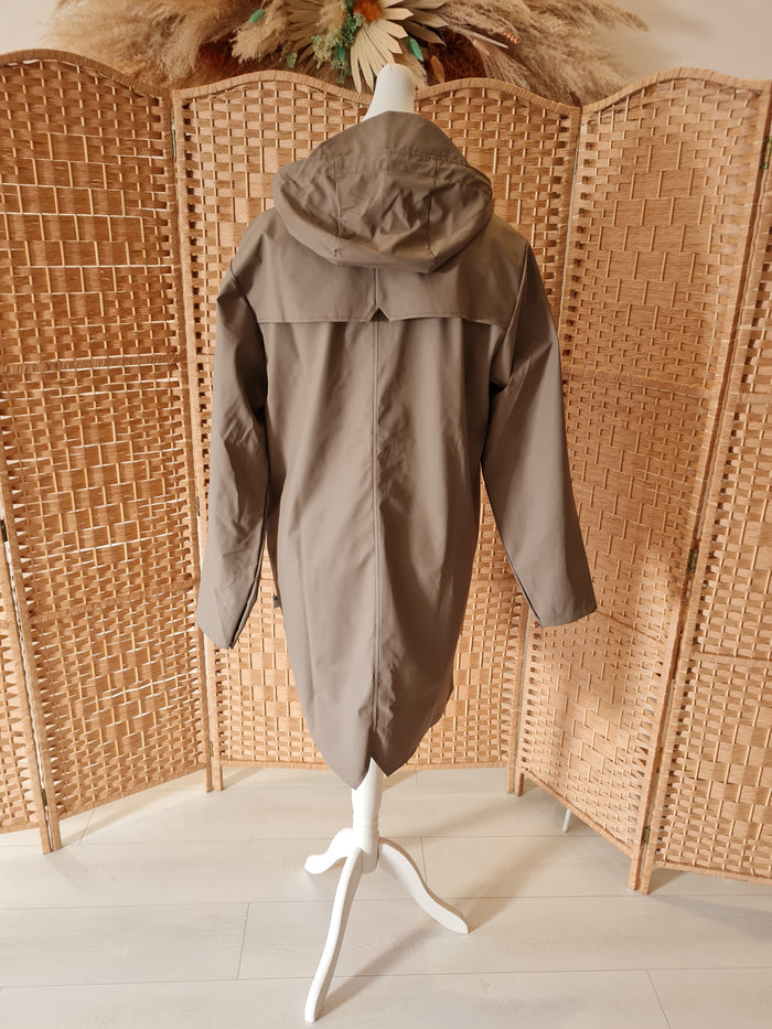 Rains Brown Long Jacket M