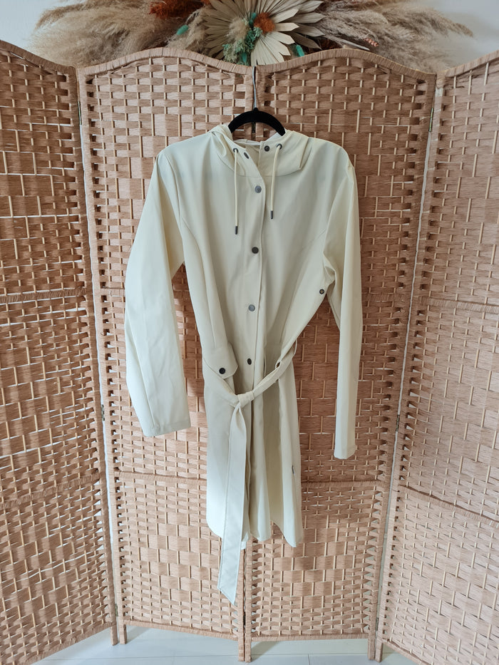 Rains Cream Belted Jacket XL