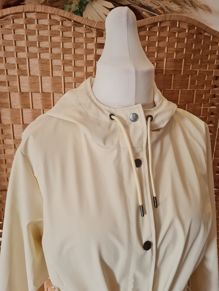 Rains Cream Belted Jacket XL