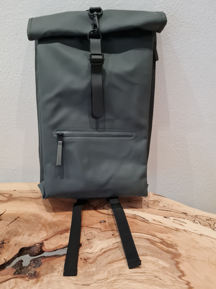 Rains Grey Roll top Rucksack