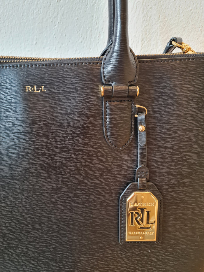 Ralph Lauren black Newbury tote w/ crossbody strap