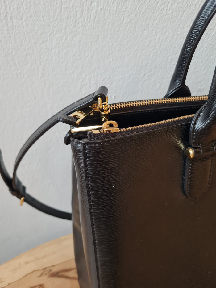 Ralph Lauren black Newbury tote w/ crossbody strap