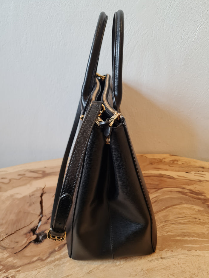 Ralph Lauren black Newbury tote w/ crossbody strap