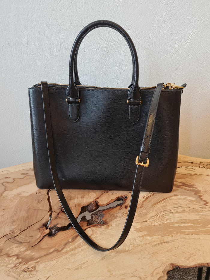 Ralph Lauren black Newbury tote w/ crossbody strap