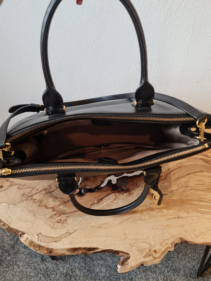 Ralph Lauren black Newbury tote w/ crossbody strap
