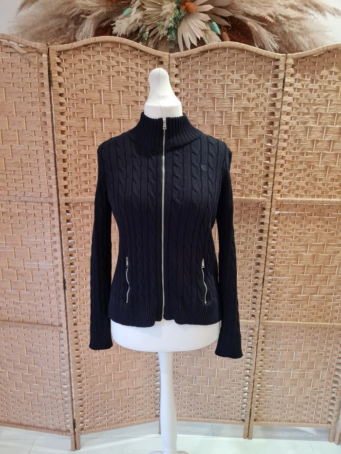 Ralph Lauren Black Zip Knit Size Large
