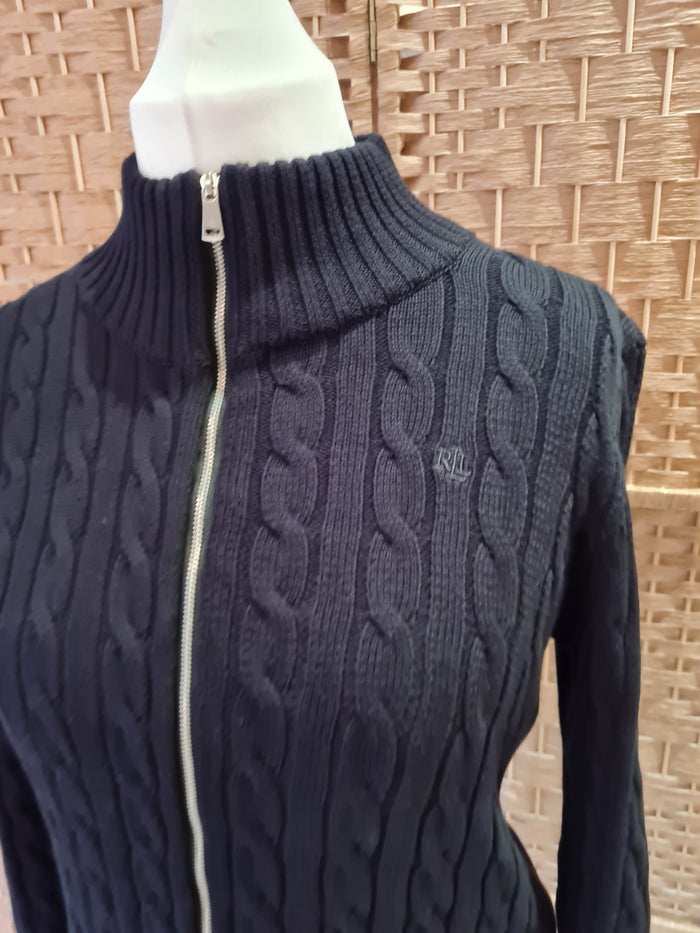 Ralph Lauren Black Zip Knit Size Large