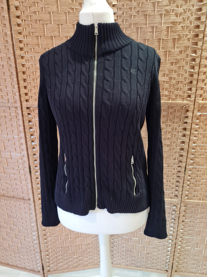 Ralph Lauren Black Zip Knit Size Large