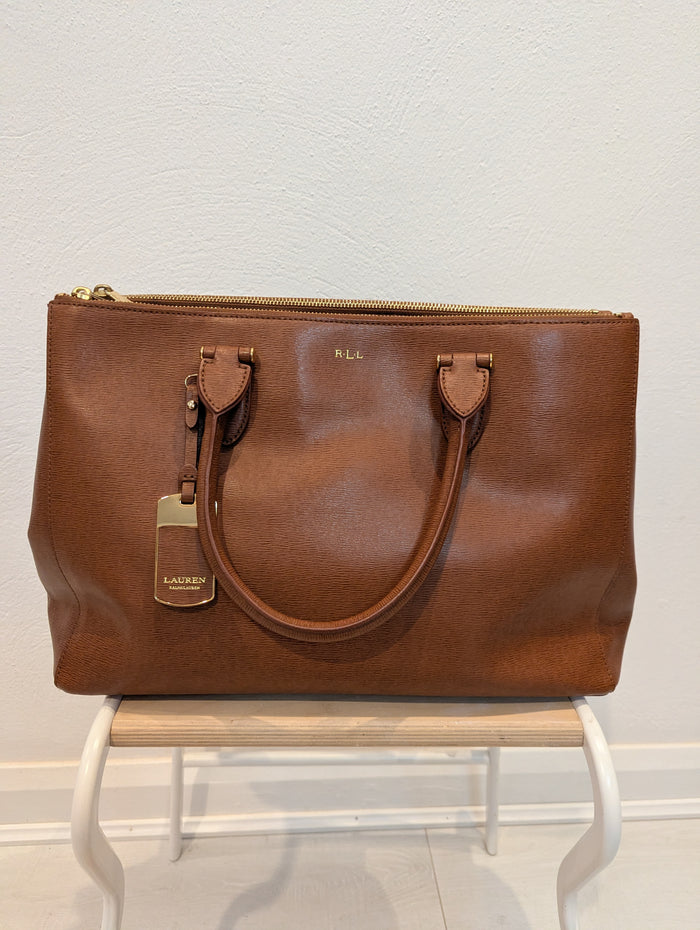 Ralph Lauren large tan Newbury tote