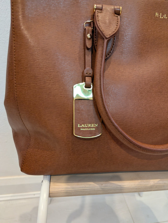 Ralph Lauren large tan Newbury tote