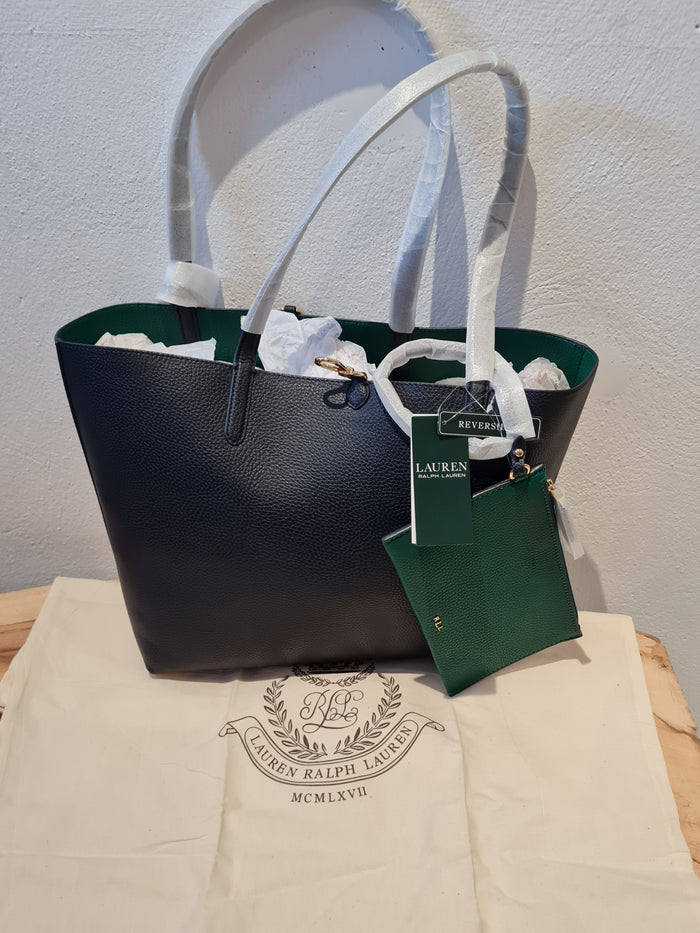 Ralph Lauren Navy Reversible Tote & Pouch New £165