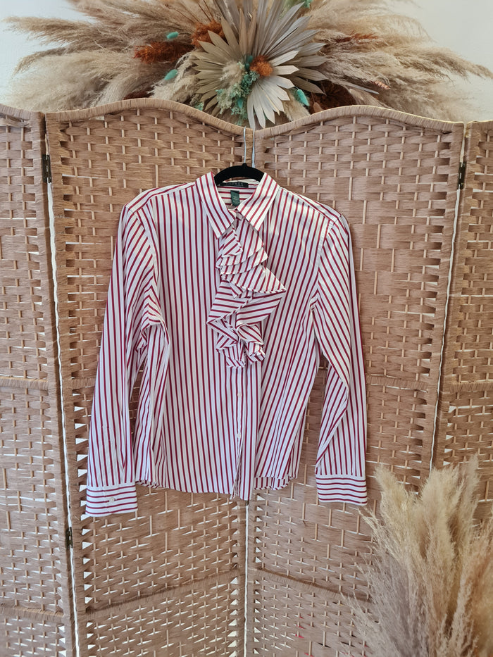 Ralph Lauren white/red stripe shirt L