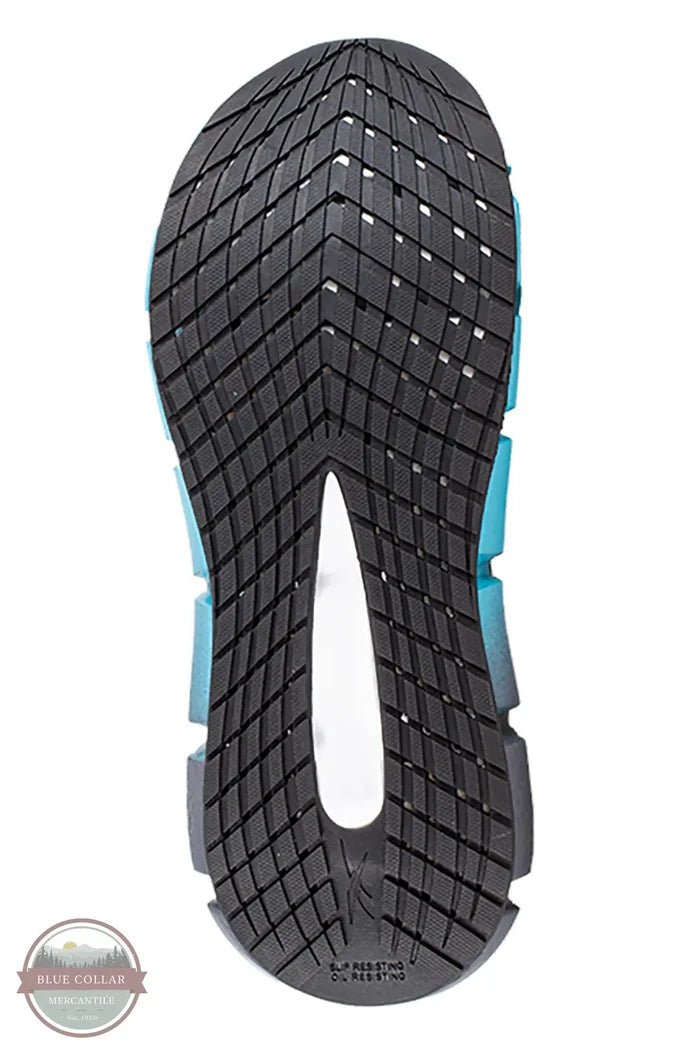Reebok RB133 Women's Floatzig 2 Work Athletic Work Shoe Composite Toe in Dark Gray &amp; Blue outersole view