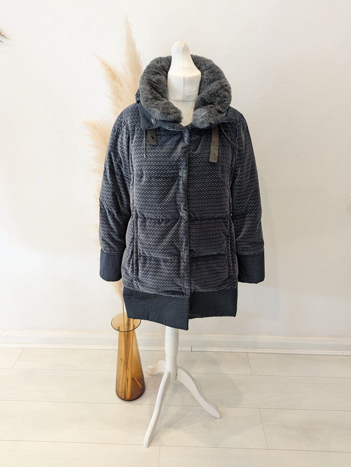 Real Green Velour Goose Down Coat M