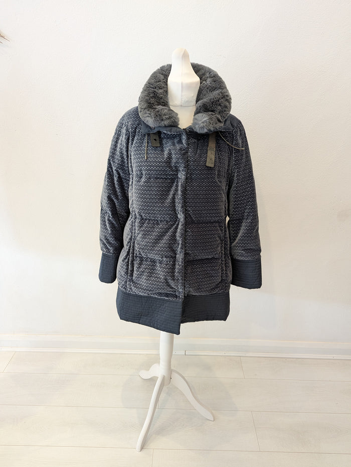 Real Green Velour Goose Down Coat M