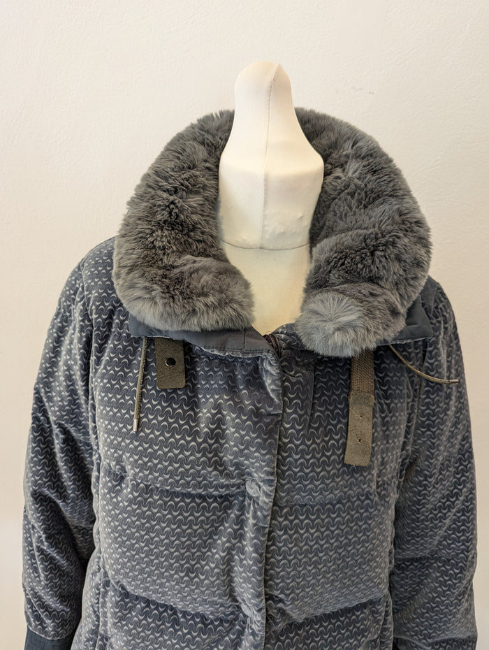 Real Green Velour Goose Down Coat M