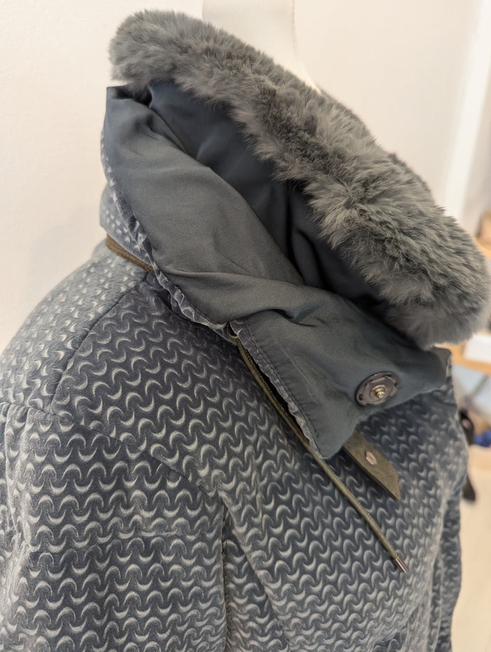 Real Green Velour Goose Down Coat M