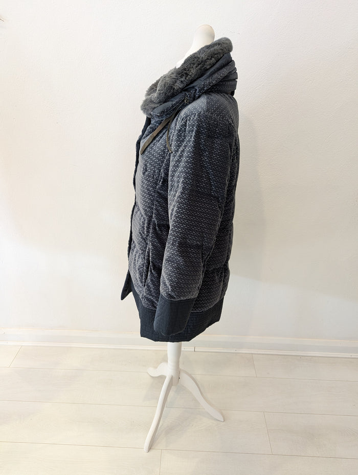 Real Green Velour Goose Down Coat M