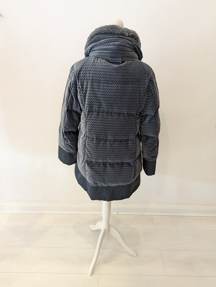 Real Green Velour Goose Down Coat M