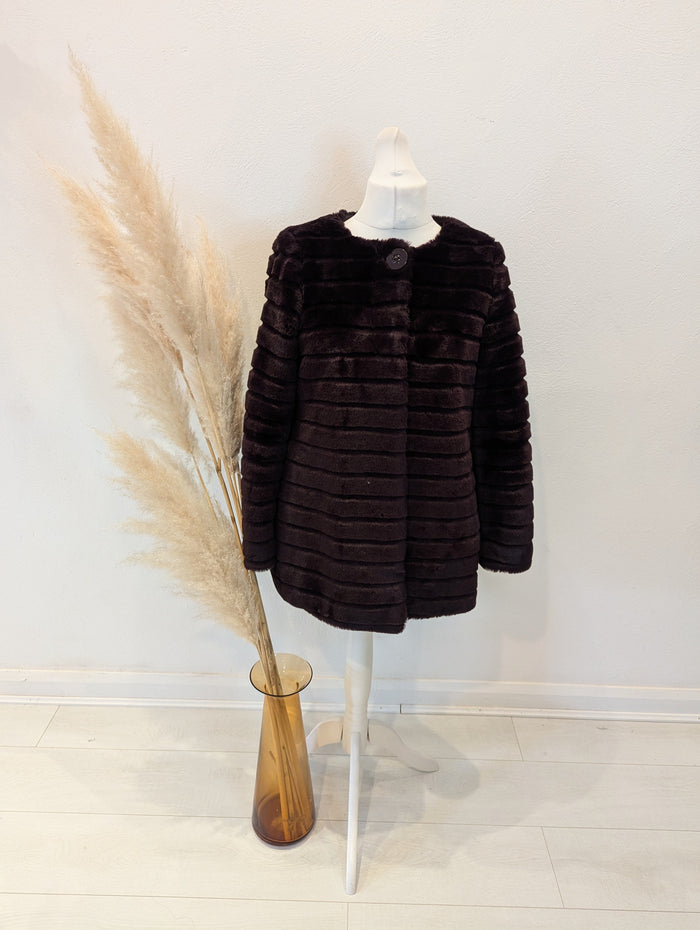 Red Herring Purple Faux Fur Jacket 14
