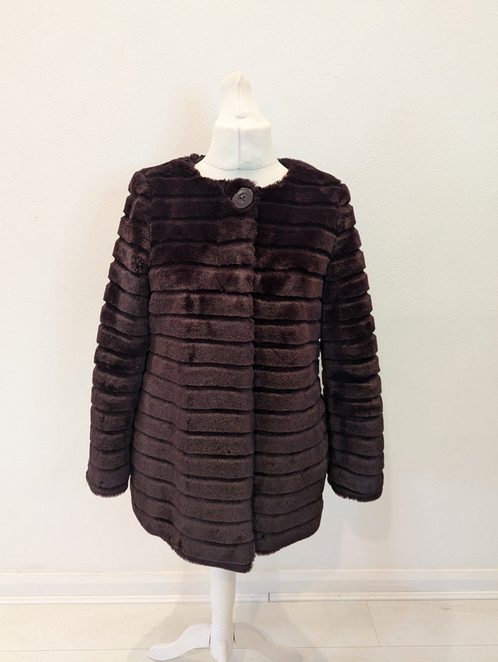Red Herring Purple Faux Fur Jacket 14