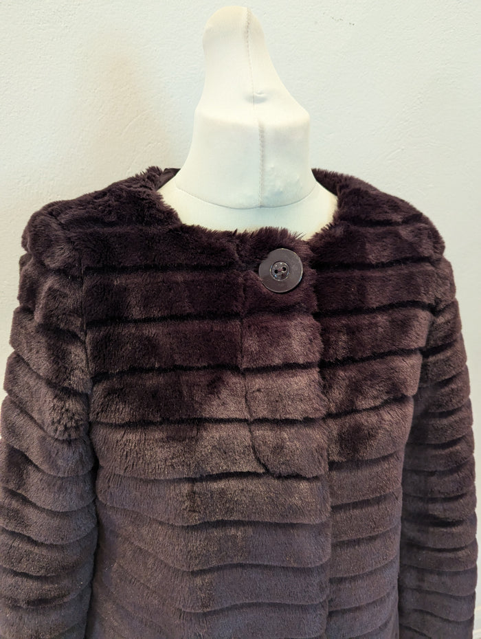 Red Herring Purple Faux Fur Jacket 14