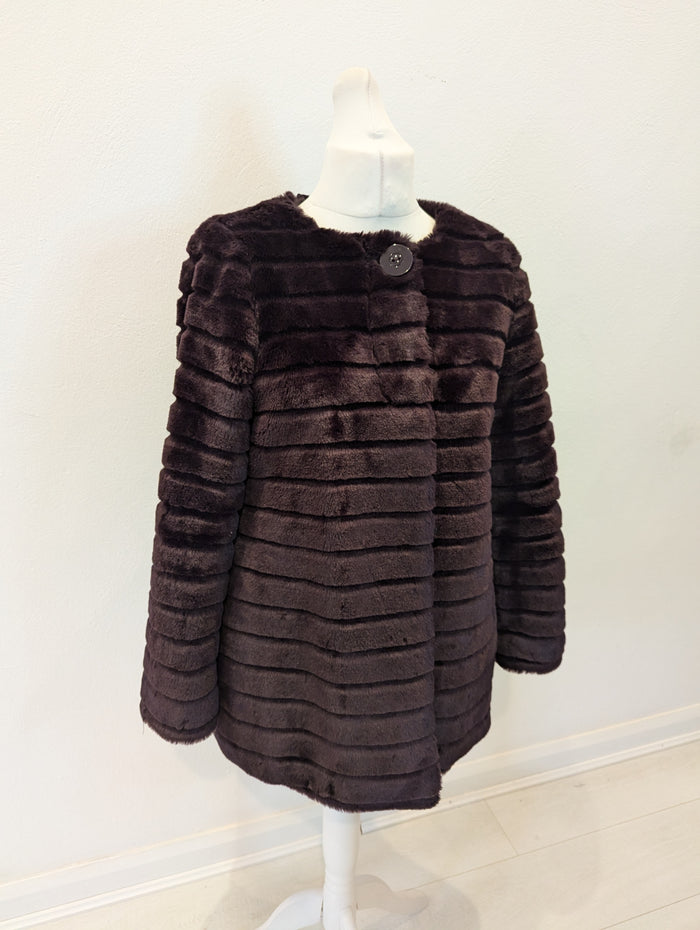 Red Herring Purple Faux Fur Jacket 14