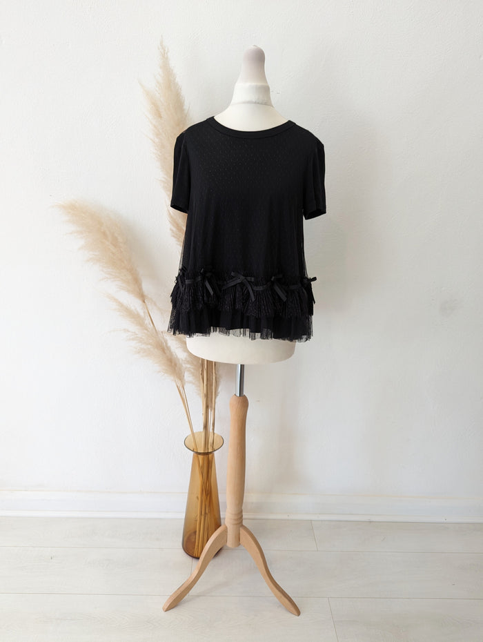 Red Valentino Black Bow Top S