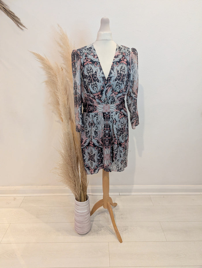 Reiss Aqua Multi Dress 10 RRP £185