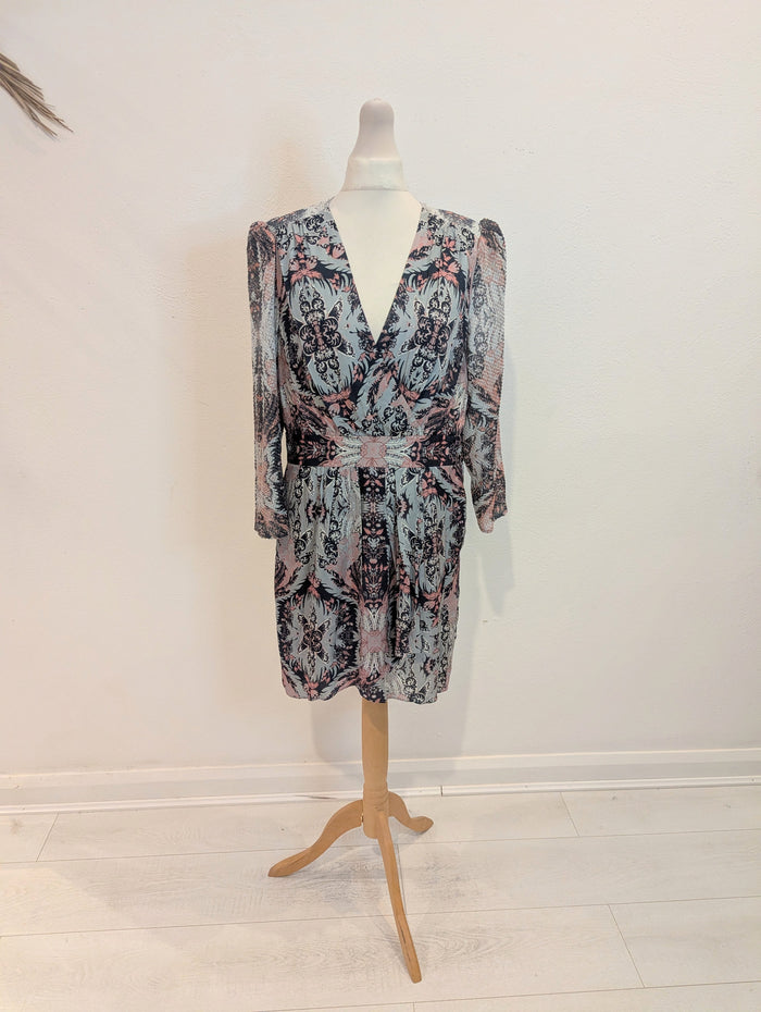 Reiss Aqua Multi Dress 10 RRP £185