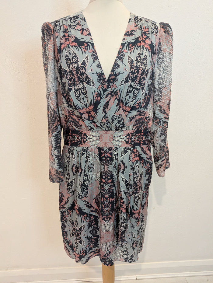 Reiss Aqua Multi Dress 10 RRP £185