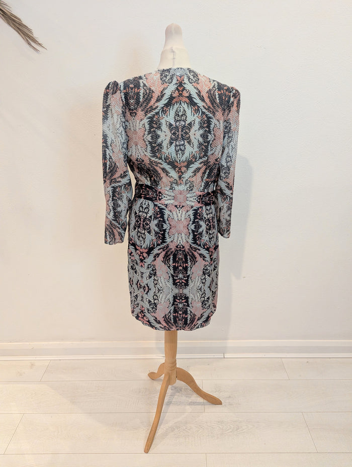 Reiss Aqua Multi Dress 10 RRP £185