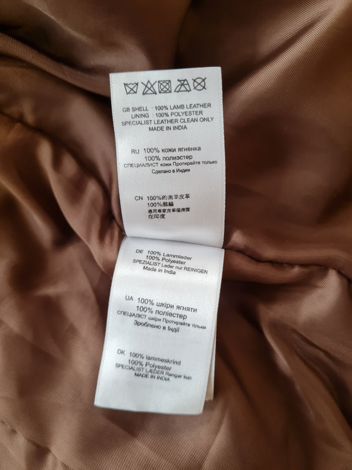 Reiss Brown Leather Jacket XS