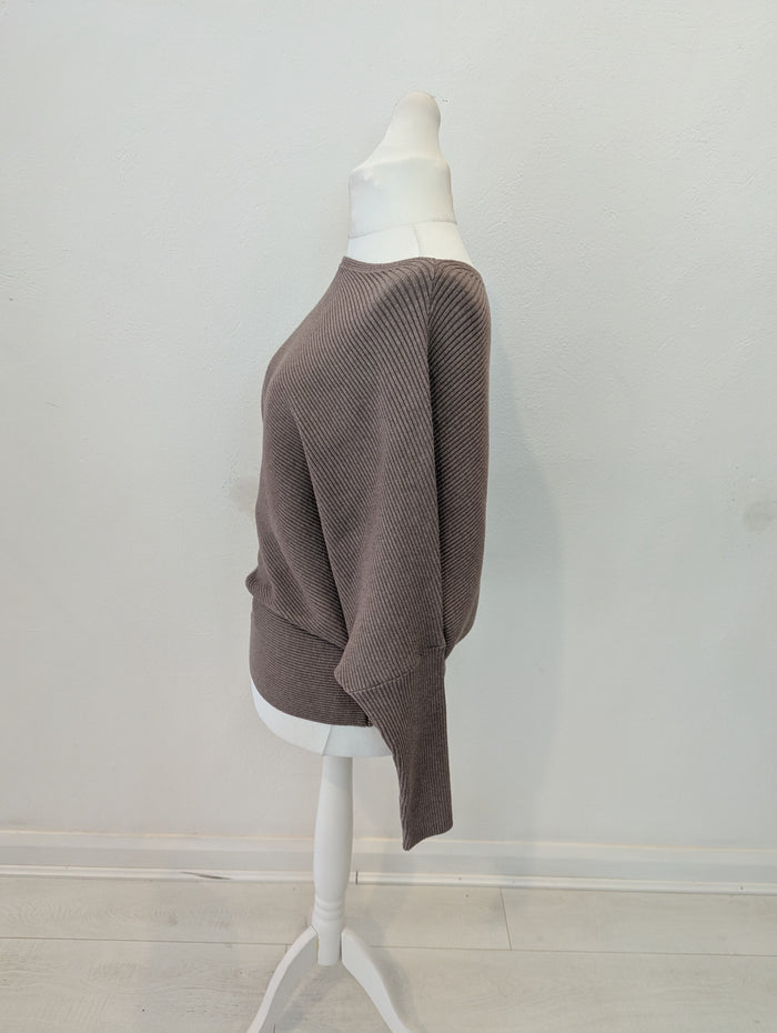 Reiss Mink Drape Knitted Knit Large NWT £128