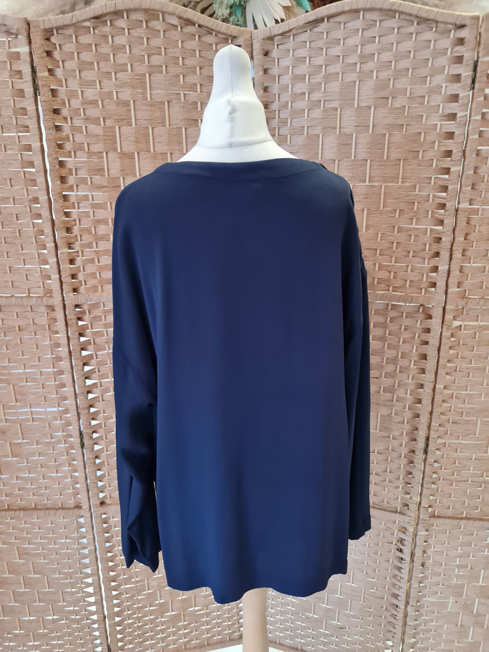 Reiss Navy Blouse 10