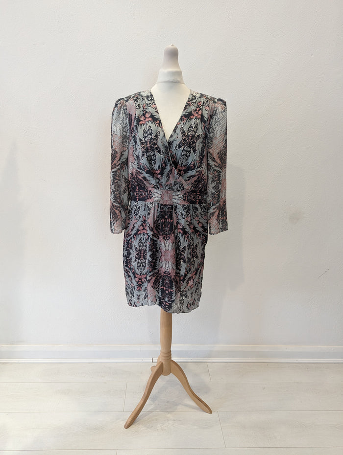 Reiss Pink/Grey Mix Mini Dress Size 10