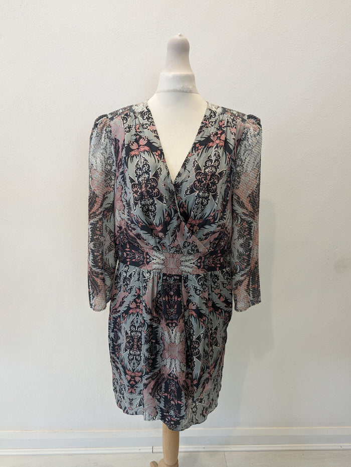 Reiss Pink/Grey Mix Mini Dress Size 10
