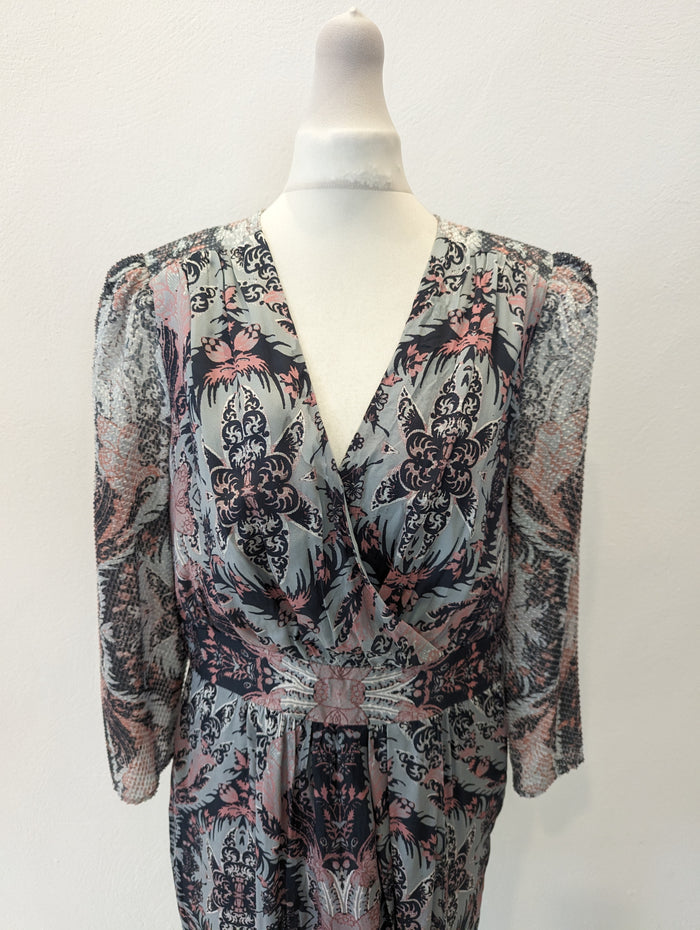 Reiss Pink/Grey Mix Mini Dress Size 10