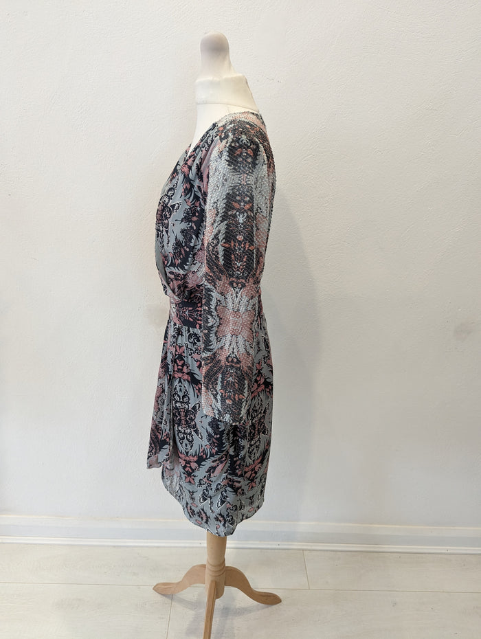 Reiss Pink/Grey Mix Mini Dress Size 10