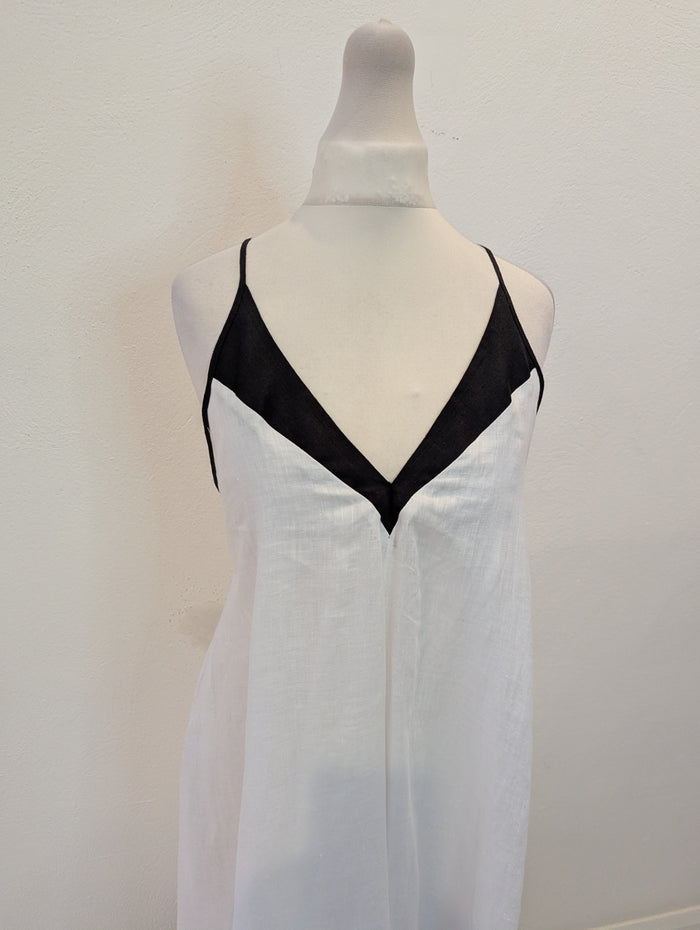 Reiss Stevie Cross back linen maxi dress 10 RRP £198