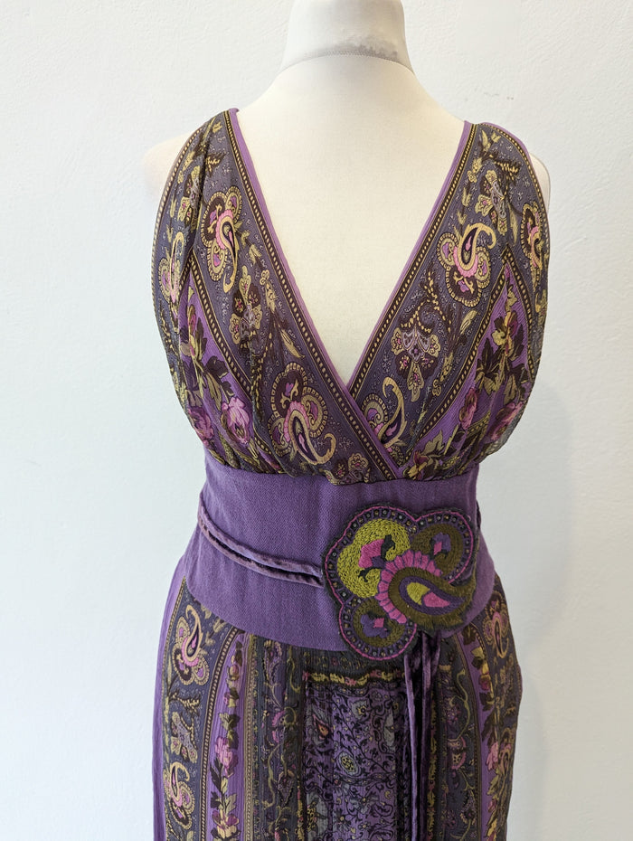 Renato Nucci Lilac Print Silk Dress 38